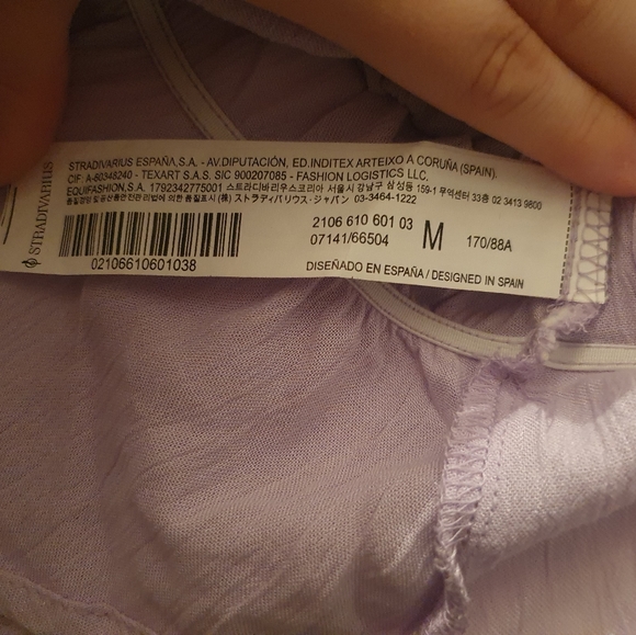 BNWT Stradivarius Lilac Long Sleeved Ruffle Top - Picture 7 of 11